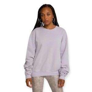 Good American Boyfriend Crew Neck Sweatshirt light lavender size 3